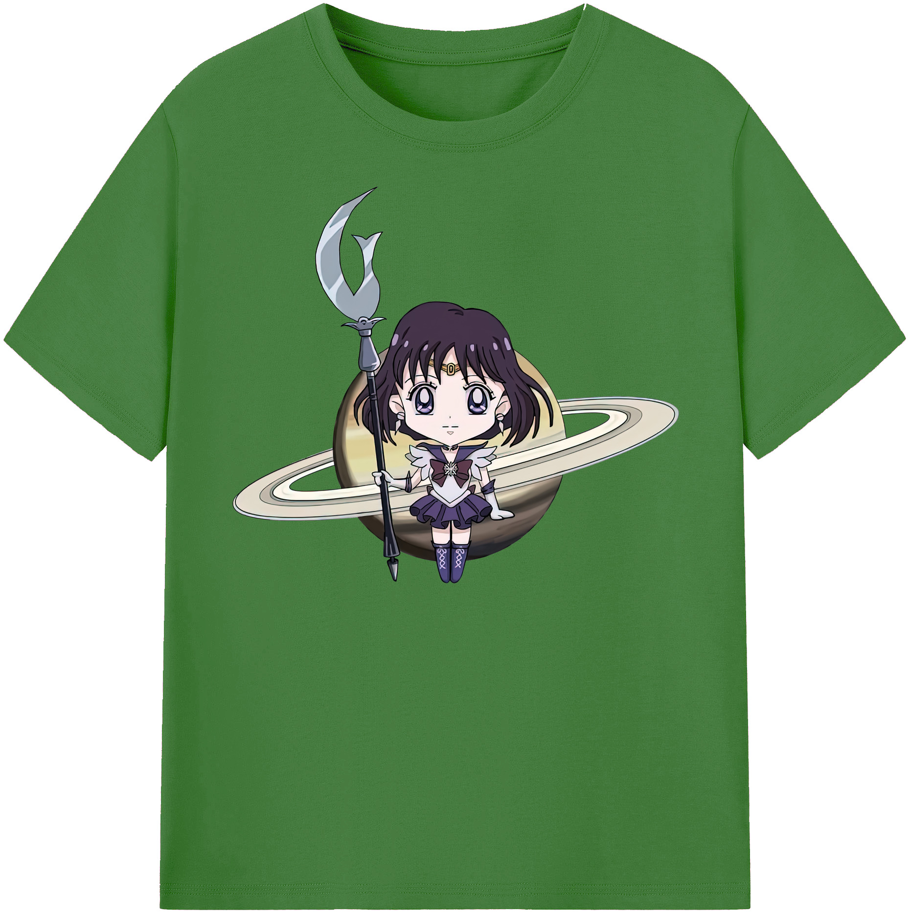 （画像用） 美少女戦士セーラームーン 土萠ほたる Sailor Moon Tomoe Hotaru （セーラーサターン；Sailor Saturn） レディースカジュアルプリントTシャツ（綿100％）